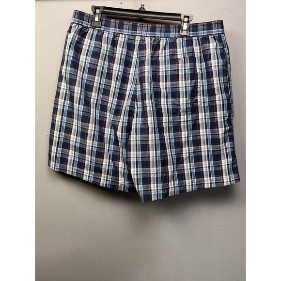 Chaps Board Shorts Men’s‎ Size XL Lined Swim Trunks Blue Red Plaid pockets - Picture 2 of 11